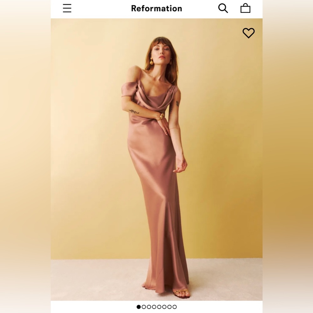 Reformation praline silk dress. Sold out online in this color and size.